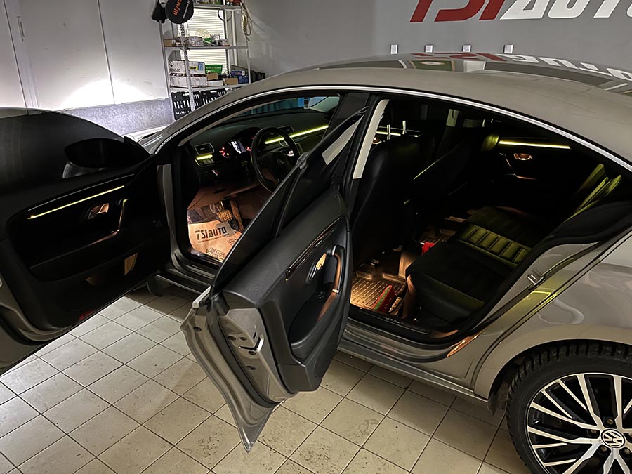 Подсветка салона Passat CC с управлением фото и цена установки